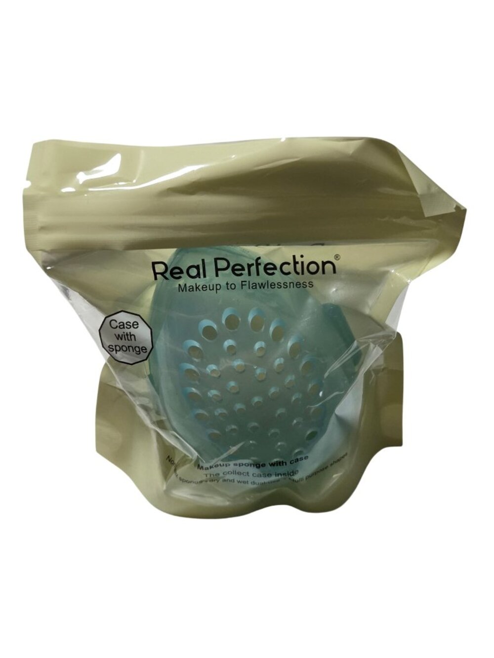 Real Perfection Makeup Sponge With Storage Case Lightweight & Durable Cosmetic